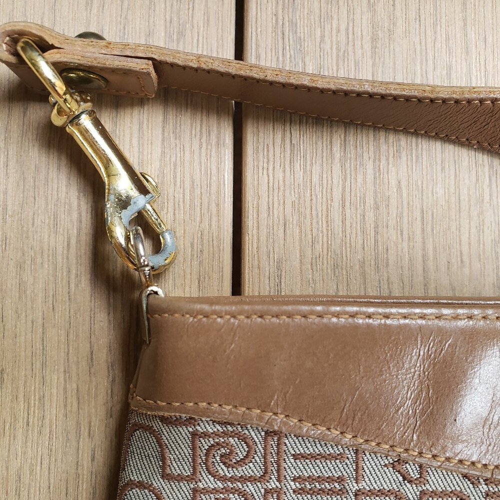EUC Vintage Original 1970s Pierre Cardin logo canvas allure tan leather trim - Picture 2 of 5